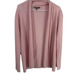 Neiman Marcus Cashmere Collection Basic Open Cardigan in Nude, Size Small